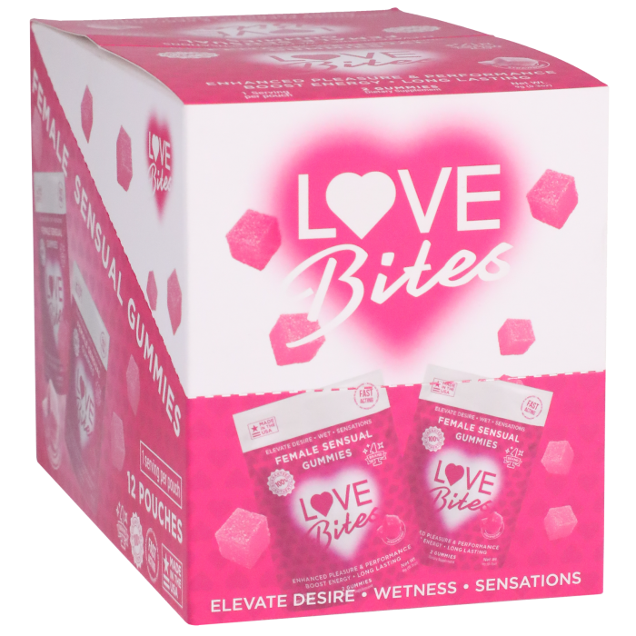Love Bites - Female Sensual Gummies - 12 Pack Display (2 per pack)