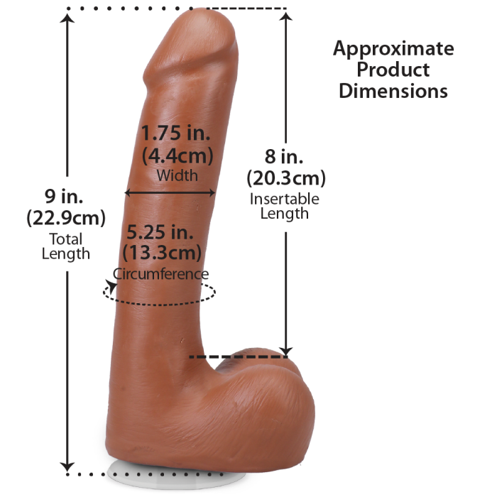 The Realistic Cock - With Removable Vac-U-Lock Suction Cup - ULTRASKYN - 9 Inch (with balls)