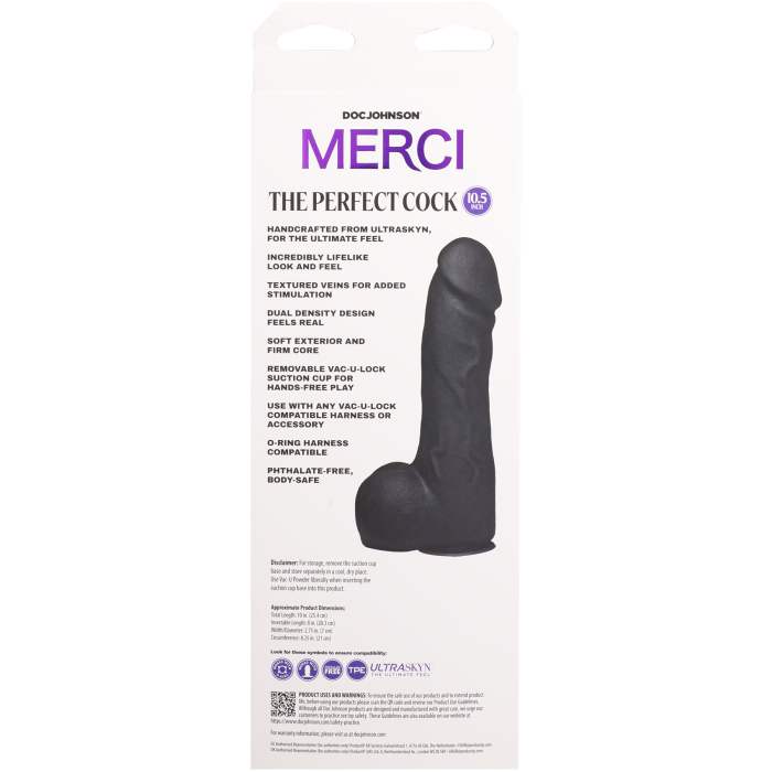 Merci - The Perfect Cock 10.5" - With Removable Vac-U-Lock Suction Cup - ULTRASKYN