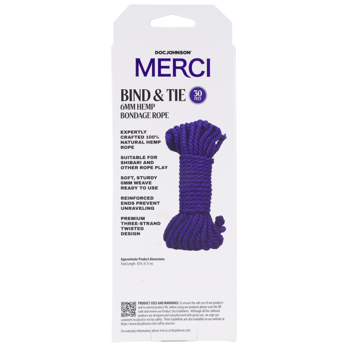 Merci - Bind & Tie - 6mm Hemp Bondage Rope - 30 Feet