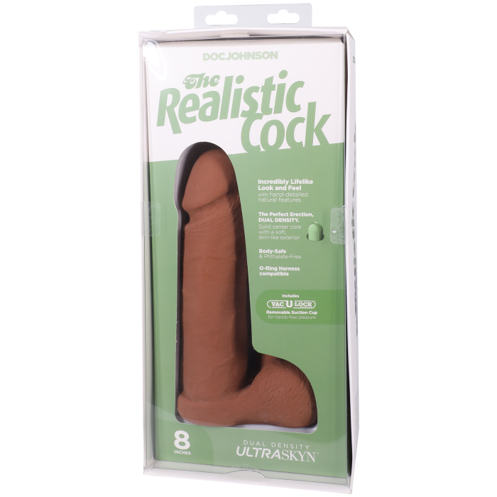 The Realistic Cock - With Removable Vac-U-Lock Suction Cup - ULTRASKYN - 8 Inch (with balls)