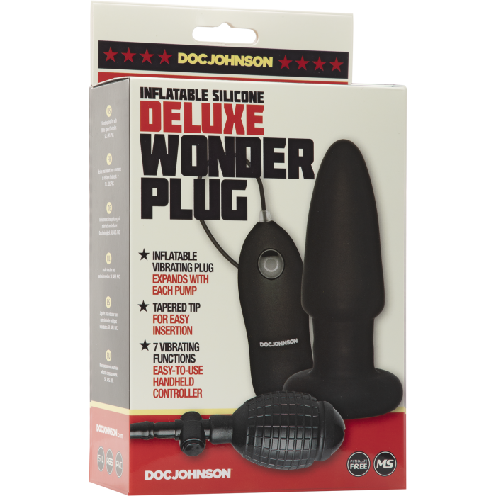 Deluxe Wonder Plug - Inflatable Vibrating Silicone Butt Plug