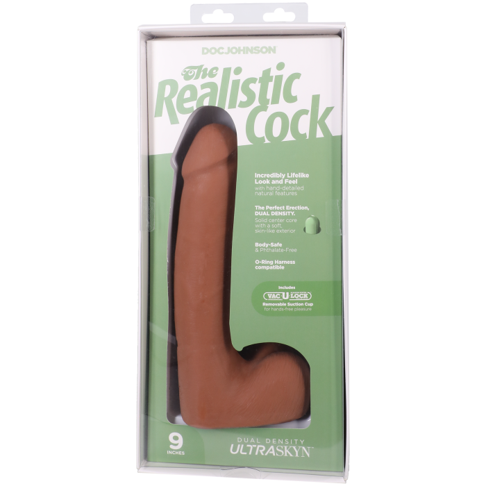 The Realistic Cock - With Removable Vac-U-Lock Suction Cup - ULTRASKYN - 9 Inch (with balls)