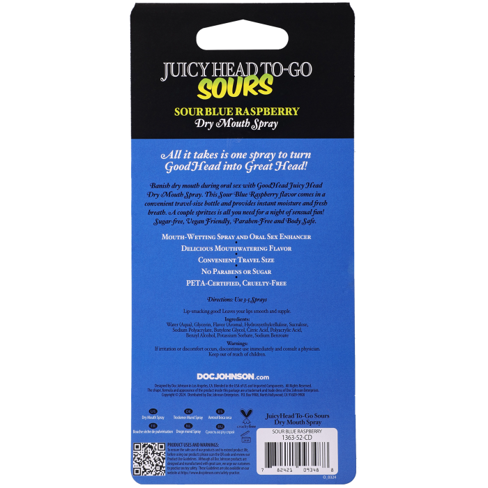 GoodHead - Juicy Head Dry Mouth Spray To-Go - Sour Blue Raspberry - .30 fl. oz.