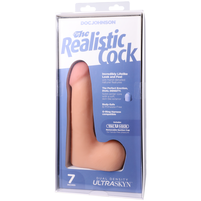 The Realistic Cock - With Removable Vac-U-Lock Suction Cup - ULTRASKYN - 7 Inch (with balls)