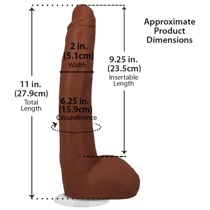 Signature Cocks - Alex Jones 11 Inch ULTRASKYN Cock with Removable Vac-U-Lock Suction Cup