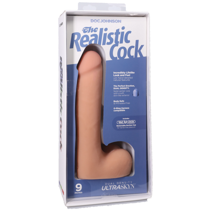 The Realistic Cock - With Removable Vac-U-Lock Suction Cup - ULTRASKYN - 9 Inch (with balls)