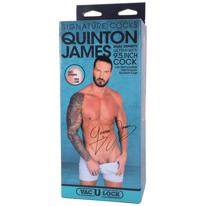 Signature Cocks - Quinton James - 9.5 Inch ULTRASKYN Cock with Removable Vac-U-Lock Suction Cup