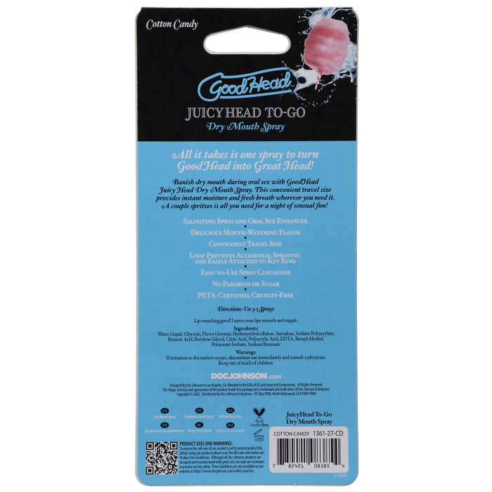 GoodHead - Juicy Head - Dry Mouth Spray To-Go - Cotton Candy - .30 fl. oz.