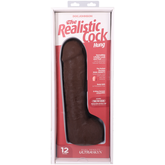 The Realistic Cock - Hung With Removable Vac-U-Lock Suction Cup - ULTRASKYN - 12 Inch (with balls)