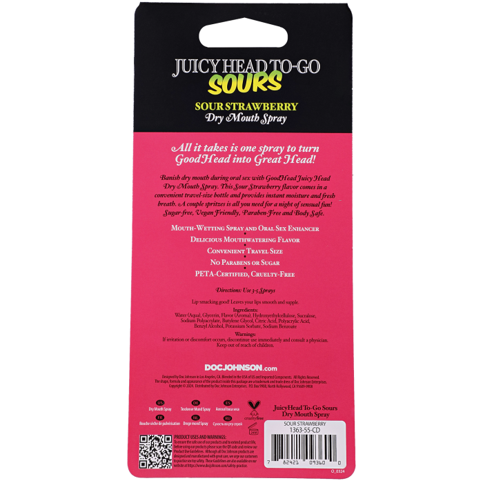 GoodHead - Juicy Head Dry Mouth Spray To-Go - Sour Strawberry - .30 fl. oz.