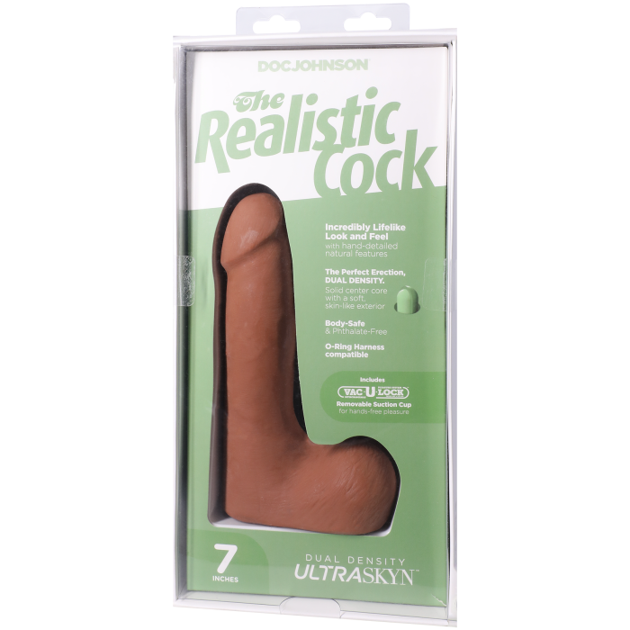 The Realistic Cock - With Removable Vac-U-Lock Suction Cup - ULTRASKYN - 7 Inch (with balls)