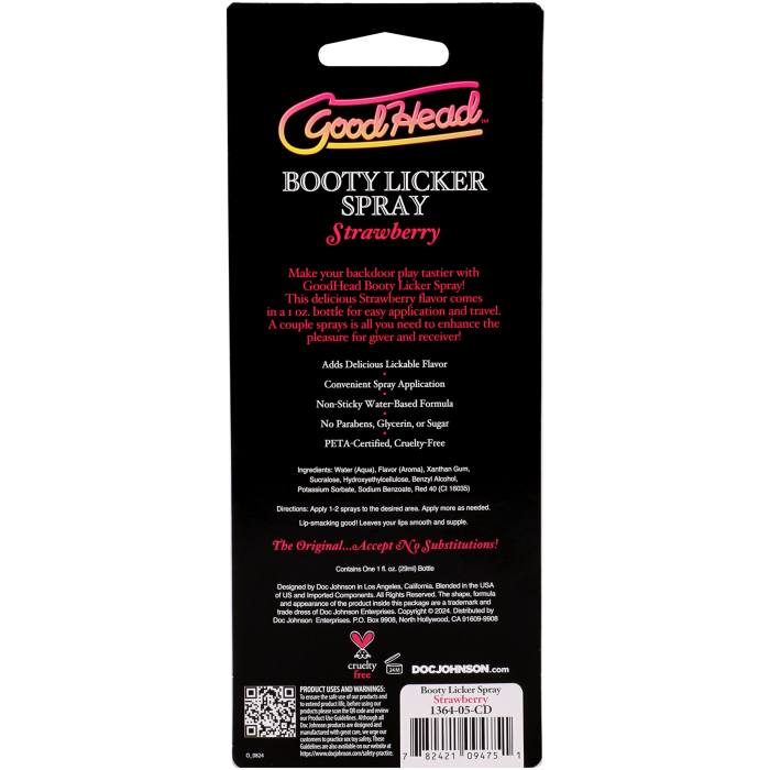GoodHead - Booty Licker Spray - Strawberry - 1 fl. oz.