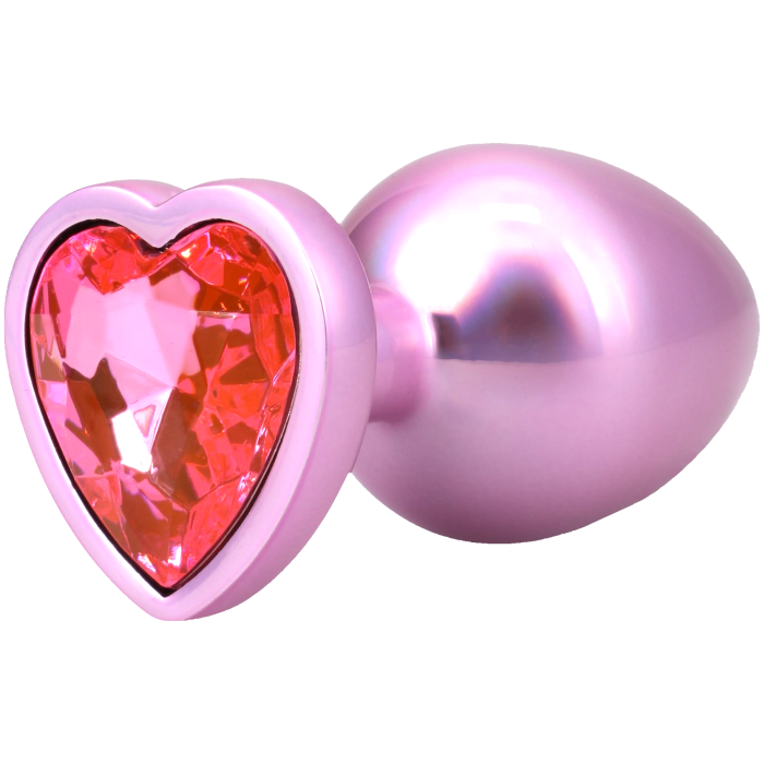 Booty Bling - Heart Diamond Jeweled Wearable Metal Plug - Large