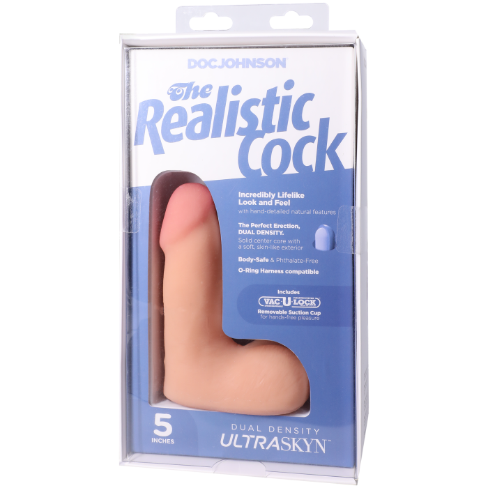 The Realistic Cock - With Removable Vac-U-Lock Suction Cup - ULTRASKYN - 5 Inch (with balls)