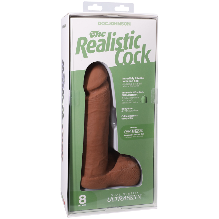 The Realistic Cock - With Removable Vac-U-Lock Suction Cup - ULTRASKYN - 8 Inch (with balls)