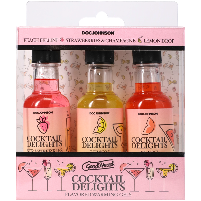 GoodHead - Cocktail Delights - Peach Bellini, Strawberries & Champagne, Lemon Drop - 3 Pack - 2 oz.