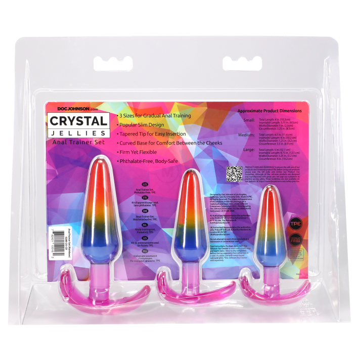 Crystal Jellies - Anal Trainer Set - Rainbow - S/M/L