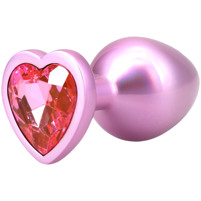 Booty Bling - Heart Diamond Jeweled Wearable Metal Plug - Medium