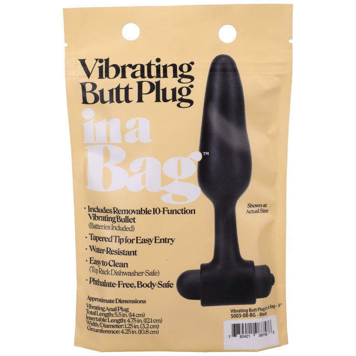 Vibrating Butt Plug In A Bag - 5 inch