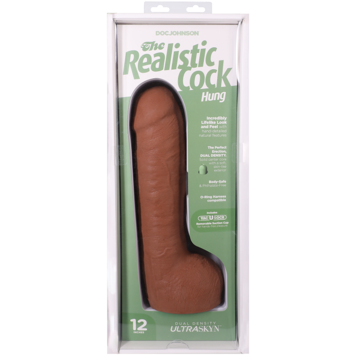 The Realistic Cock - Hung With Removable Vac-U-Lock Suction Cup - ULTRASKYN - 12 Inch (with balls)