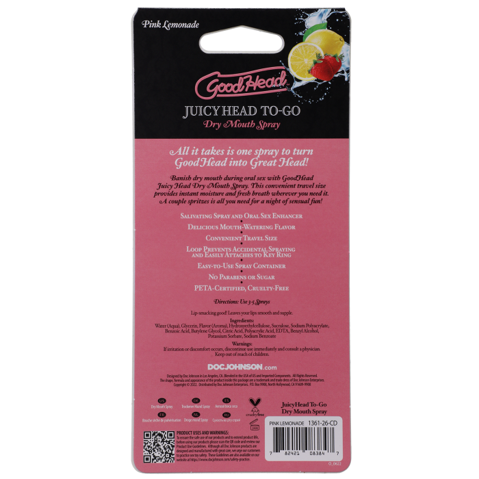 GoodHead - Juicy Head - Dry Mouth Spray To-Go - Pink Lemonade - .30 fl. oz.