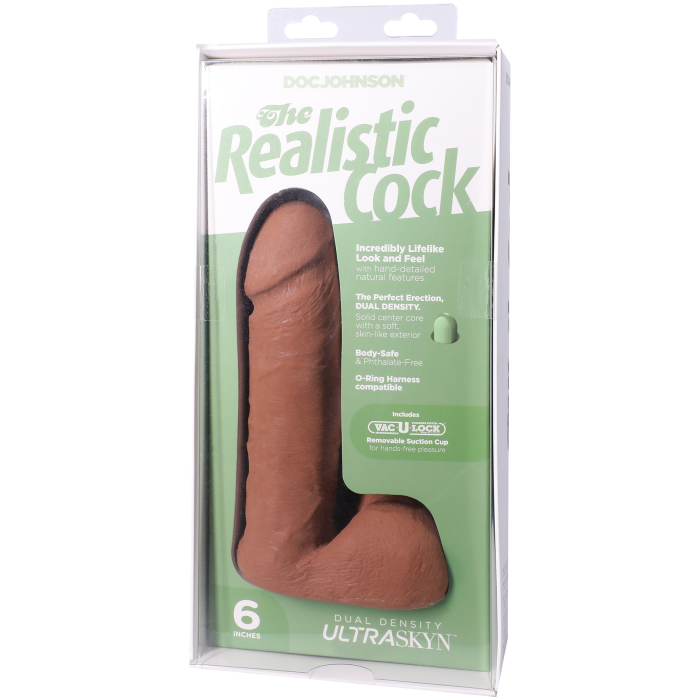 The Realistic Cock - With Removable Vac-U-Lock Suction Cup - ULTRASKYN - 6 Inch (with balls)