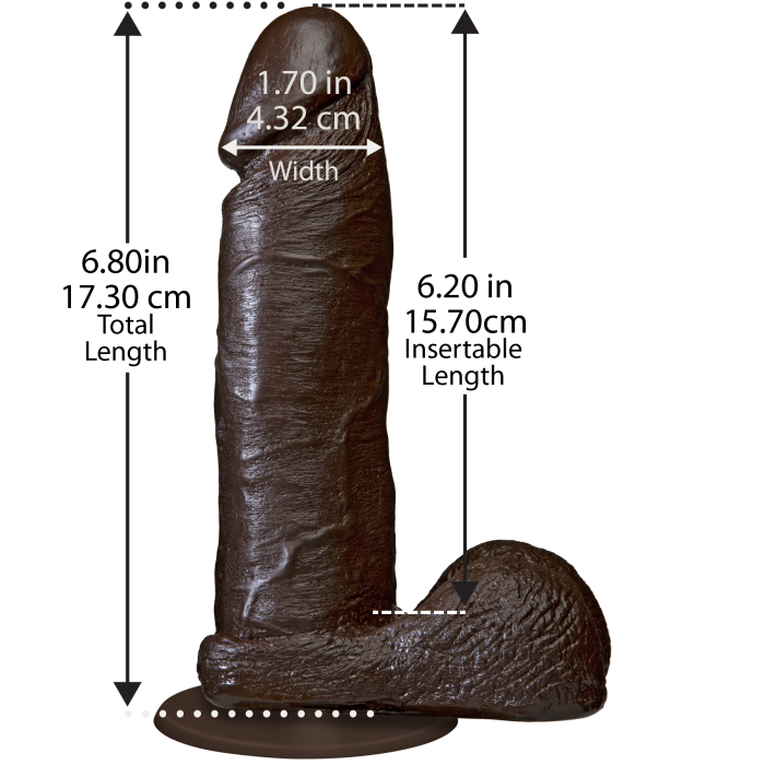 The Realistic Cock - With Removable Vac-U-Lock Suction Cup - 6 Inch (with balls)