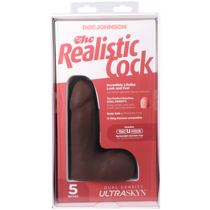 The Realistic Cock - With Removable Vac-U-Lock Suction Cup - ULTRASKYN - 5 Inch (with balls)