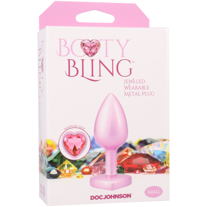 Booty Bling - Heart Diamond Jeweled Wearable Metal Plug - Small