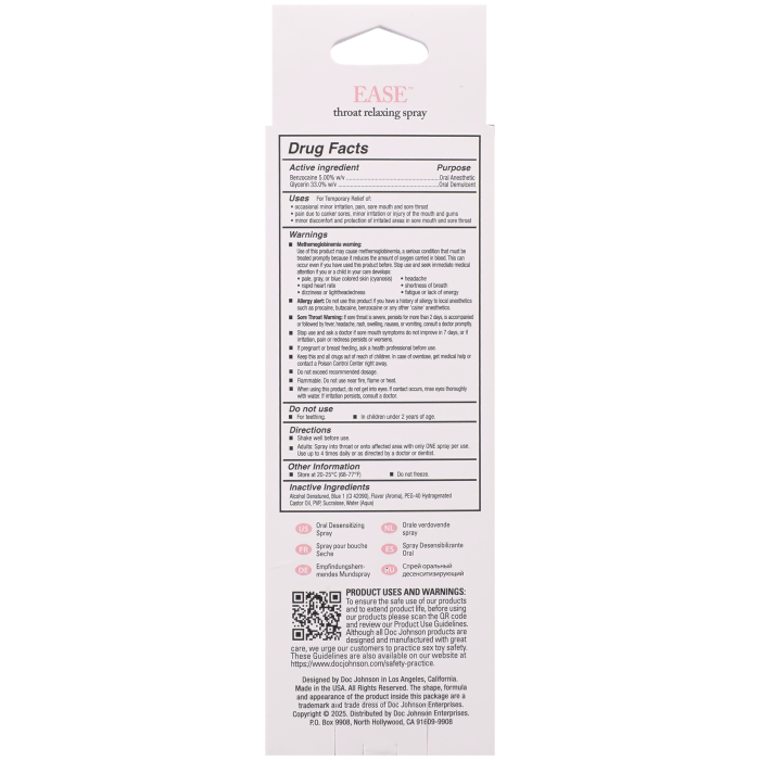 Intimate Enhancements - Ease - Throat Relaxing Spray - Cotton Candy - 2 fl. oz.