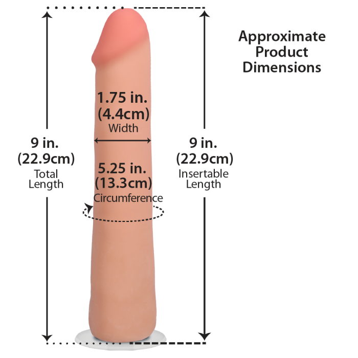 The Realistic Cock - With Removable Vac-U-Lock Suction Cup - ULTRASKYN - 9 Inch