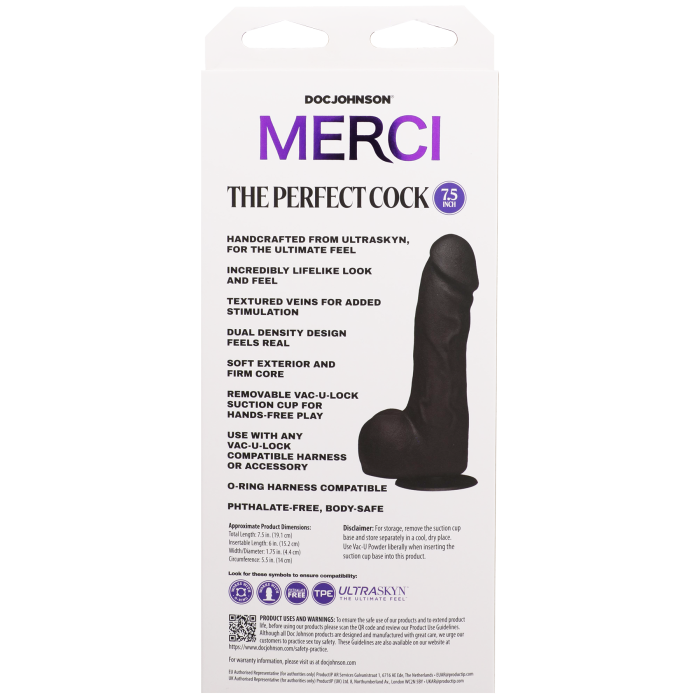 Merci - The Perfect Cock 7.5" - With Removable Vac-U-Lock Suction Cup - ULTRASKYN