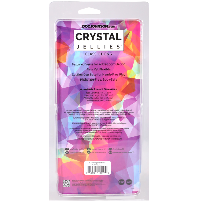 Crystal Jellies - 8.5 Inch Dong - Rainbow
