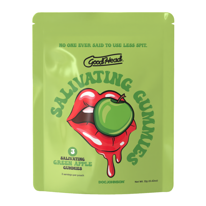 GoodHead - Salivating Gummies - 24 ct display (3 pcs per pouch) 12g - Green Apple