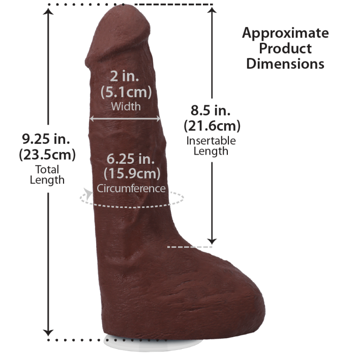 The Realistic Cock - Squirting Cock - With Removable Vac-U-Lock Suction Cup - ULTRASKYN - 9.5 Inch (with balls)