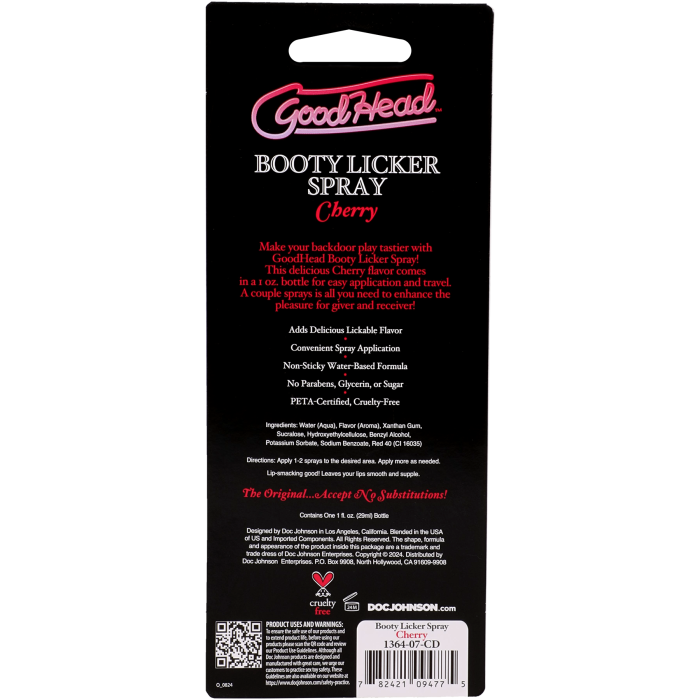 GoodHead - Booty Licker Spray - Cherry - 1 fl. oz.
