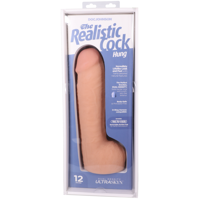The Realistic Cock - Hung With Removable Vac-U-Lock Suction Cup - ULTRASKYN - 12 Inch (with balls)