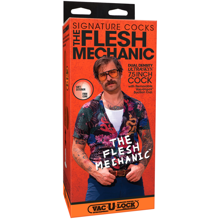 Signature Cocks - The Flesh Mechanic - 7.5 Inch ULTRASKYN Cock with Removable Vac-U-Lock Suction Cup
