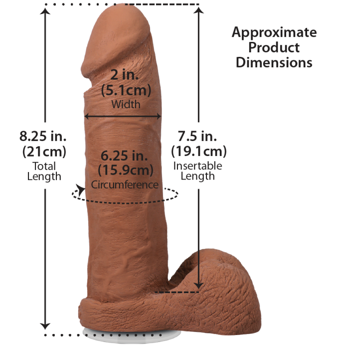 The Realistic Cock - With Removable Vac-U-Lock Suction Cup - ULTRASKYN - 8 Inch (with balls)