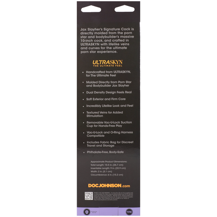 Signature Cocks - Jax Slayher - 10 Inch ULTRASKYN Cock with Removable Vac-U-Lock Suction Cup