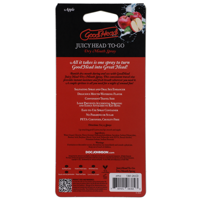 GoodHead - Juicy Head - Dry Mouth Spray To-Go - Apple - .30 fl. oz.