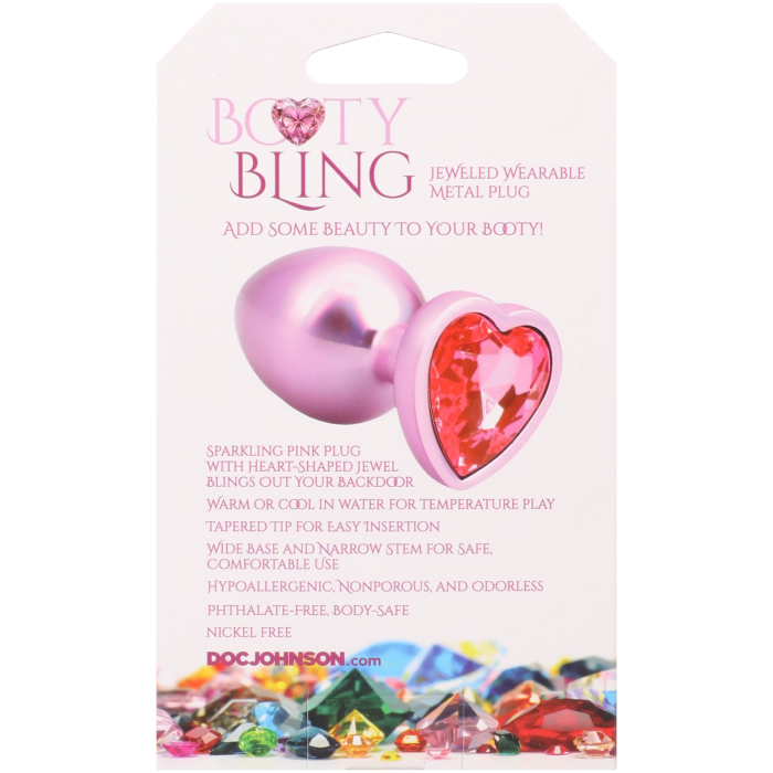 Booty Bling - Heart Diamond Jeweled Wearable Metal Plug - Large